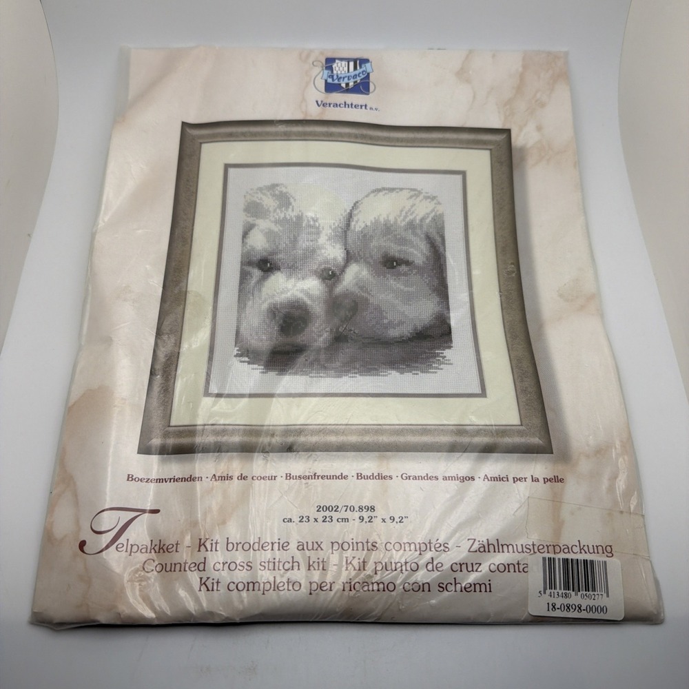 Vervaco Buddies by Renoir New Counted Cross Stitch Kit Puppy
